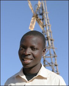 William Kamkwamba and one of his windmills